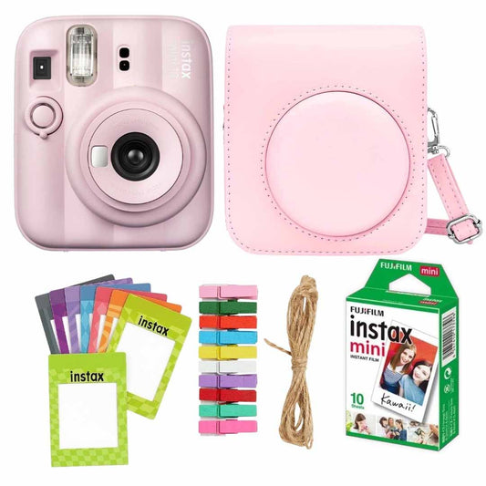 Fujifilm Instax Mini 13 Instant Camera + 10 Shot Films + 1x Camera Case + 10X Paper Photo Frame + 10 Photo Hanging Clips (Memory Maker Pack) Candy Pink