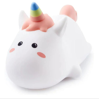Unicorn Pat Lamp Silicone – Soft LED Bedside Light for Kids | Rechargeable & Touch Control Baby Night