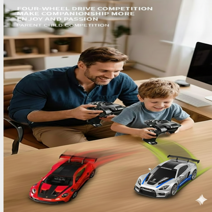 Hstar 1:43 RC Drift Car  2.4GHz 4WD Alloy 20 km/h High-Speed RC Racing Car with Gyro – (Light Blue)