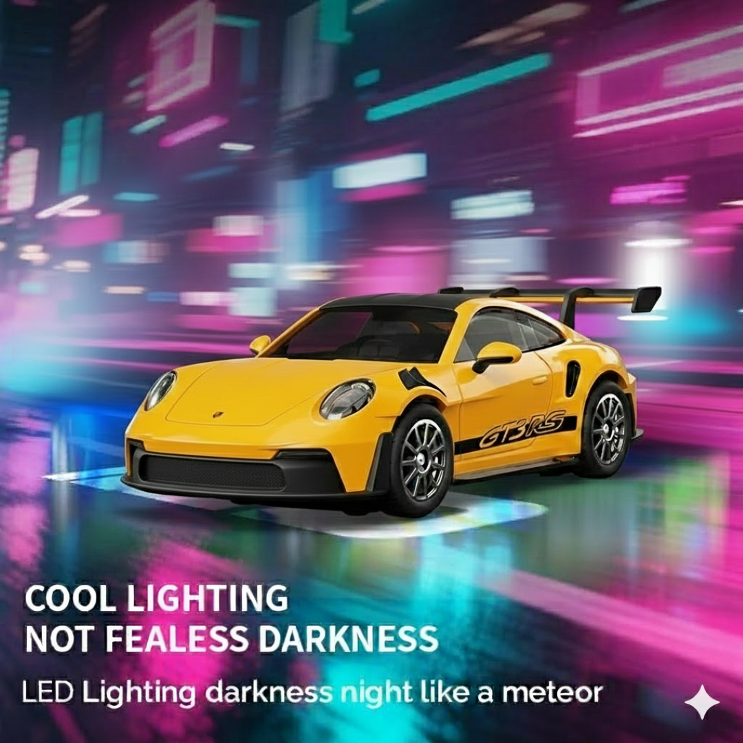 Hstar 1:43 RC Drift Car  2.4GHz 4WD Alloy 20 km/h High-Speed RC Racing Car with Gyro – (Yellow)