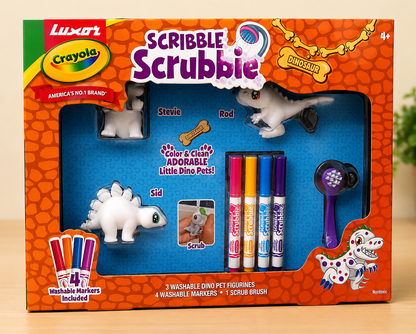 Luxor Crayola Scribble Scrubbie Dinosaur Color & Clean Activity Playset for Kids