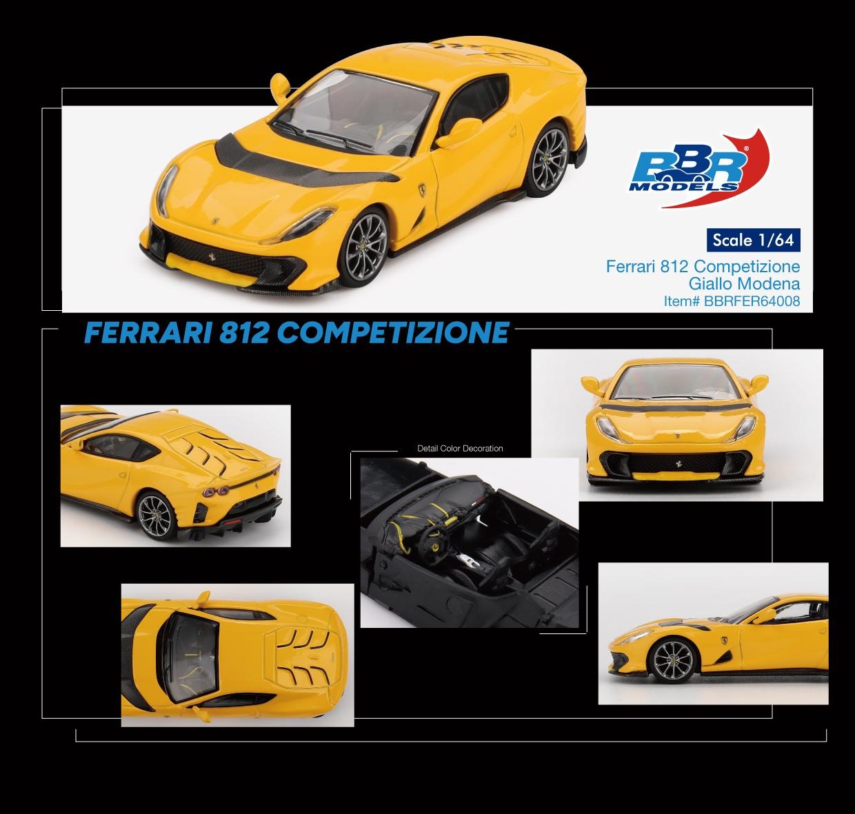 BBR Models 1:64 Ferrari 812 Competizione Die-Cast Model Car