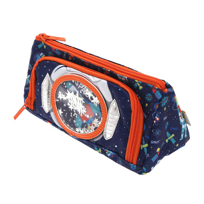 Vest Construction Astronaut Rocket Pencil Case – Kids Stationery Organizer Zipper Pencil Pouch for School