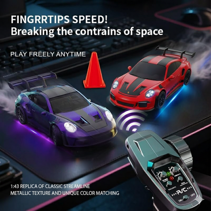 Hstar 1:43 RC Drift Car  2.4GHz 4WD Alloy 20 km/h High-Speed RC Racing Car with Gyro – (Red)