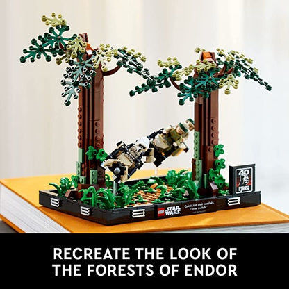 LEGO Star Wars Endor Speeder Chase Diorama 75353 Home Décor Building Set for Adults, May The 4th Collectible with Luke Skywalker and Princess Leia Minifigures, Fun Birthday Gift for Star Wars Fans