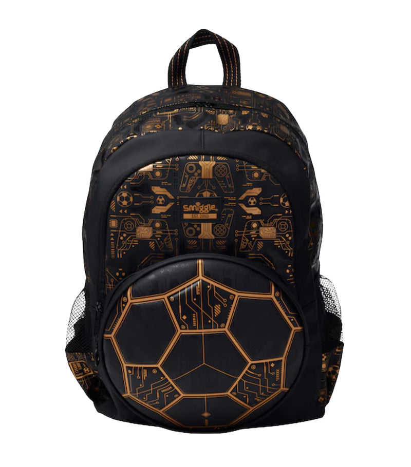 Smiggle Soccer Backpack | 42cm Kids School Bag with Football Front Pocket, Dual Bottle Pockets & Padded Shoulder Straps