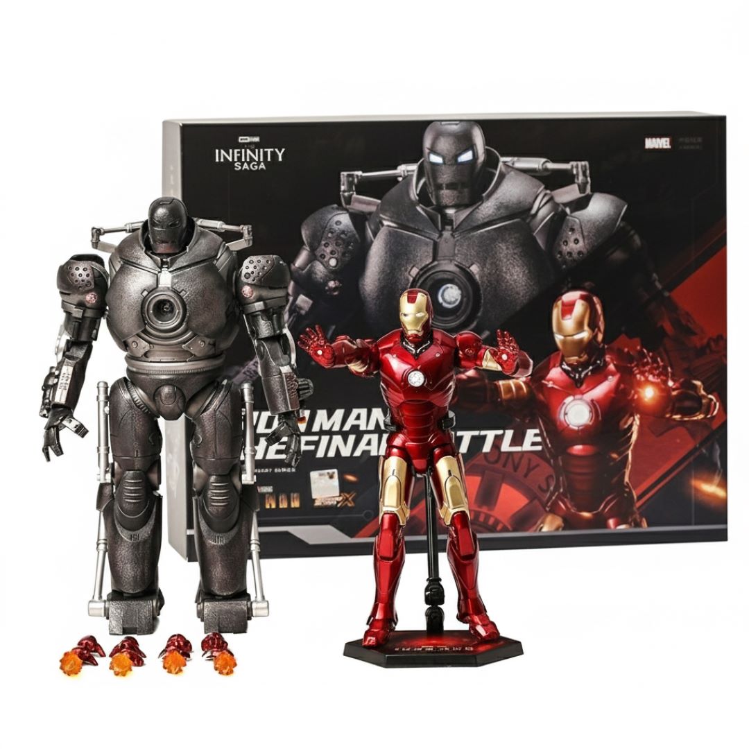 ZD Toys 1/10 Iron Man The Final Battle MK3 & Iron Monger Light Up Action Figure Collectible