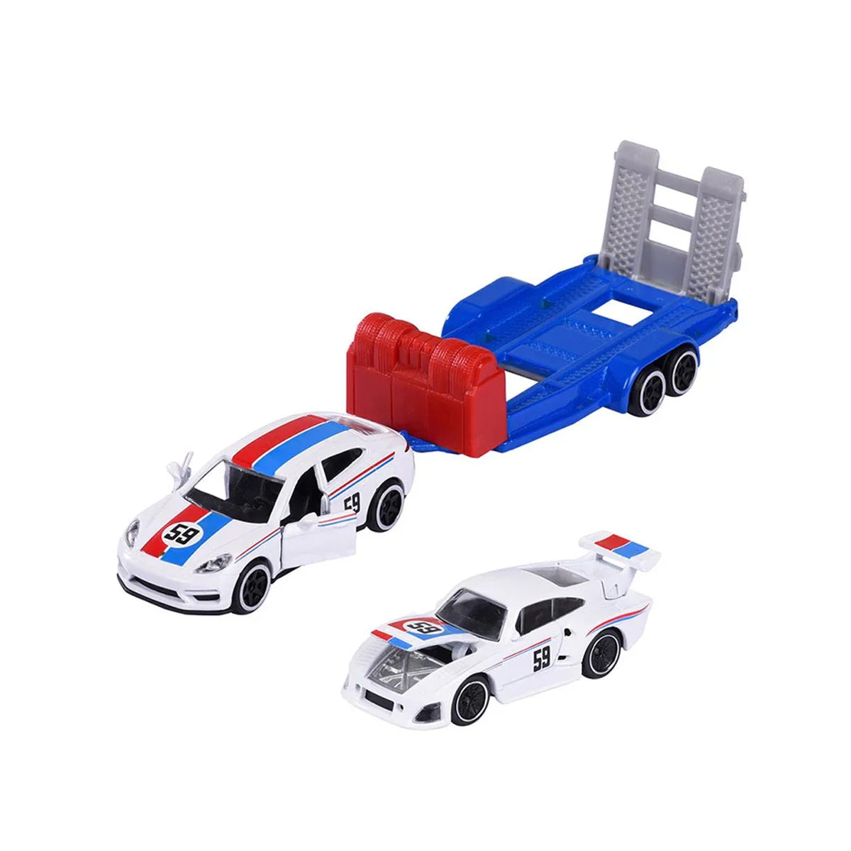 Majorette Porsche Edition Trailer – Panamera Turbo & Porsche 935 K3 Diecast Car Model