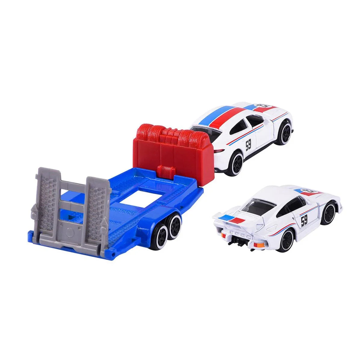 Majorette Porsche Edition Trailer – Panamera Turbo & Porsche 935 K3 Diecast Car Model