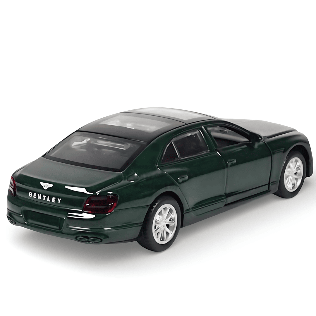 MSZ 1:47 Bentley Flying Spur Hybrid Die-Cast Model Car – Green | Pull Back, Openable Doors (67730)