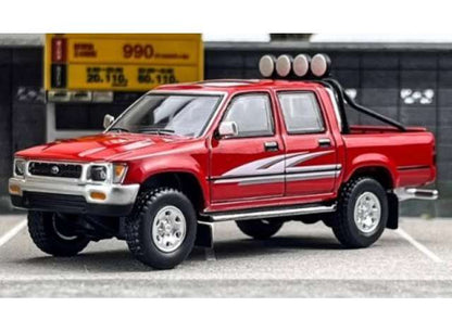 MASSDI 1:64 Toyota Hilux LN107 Double Cab 4WD 1994 (Red) Die-Cast Model Car – Premium Off-Road Pickup Truck Collectible