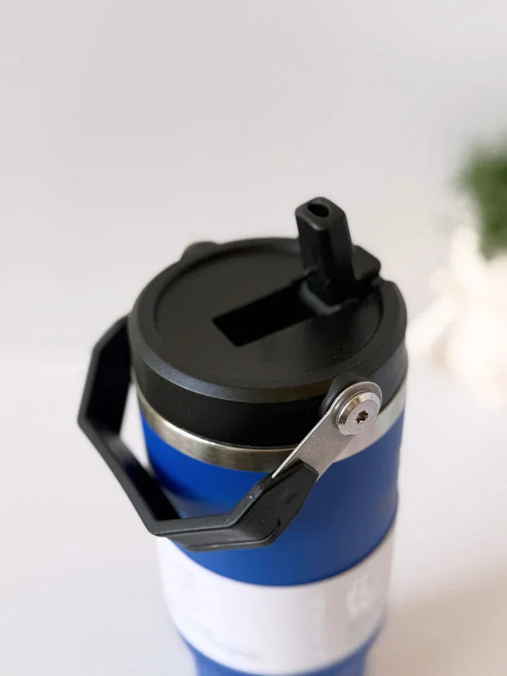 Stanley IceFlow™ Flip Straw Tumbler | 887ml (30 oz) – Dark Blue | Vacuum Insulated Stainless Steel Tumbler with Straw, Leak-Resistant Lid & Handle - Jaiman Toys