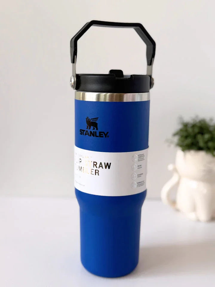 Stanley IceFlow™ Flip Straw Tumbler | 887ml (30 oz) – Dark Blue | Vacuum Insulated Stainless Steel Tumbler with Straw, Leak-Resistant Lid & Handle - Jaiman Toys