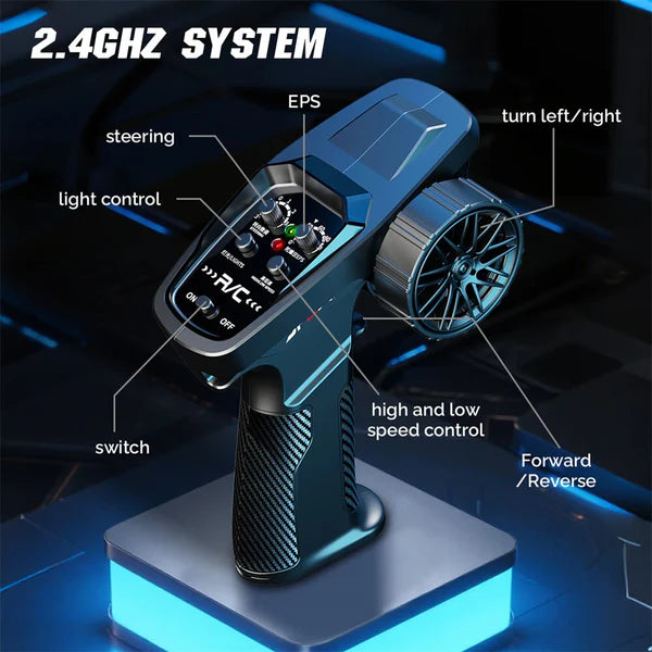 Hstar 1:43 RC Drift Car 2.4GHz 4WD Alloy 20 km/h High-Speed RC Racing Car with Gyro