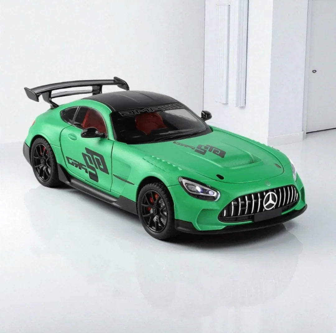 Joy Junction 1:24 Mercedes AMG GT2 PRO Die-Cast Car Model – Green Finish | Openable Doors, Pull-Back Action, Lights & Sound (JJ271) - Jaiman Toys