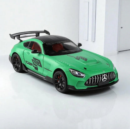 Joy Junction 1:24 Mercedes AMG GT2 PRO Die-Cast Car Model – Green Finish | Openable Doors, Pull-Back Action, Lights & Sound (JJ271) - Jaiman Toys