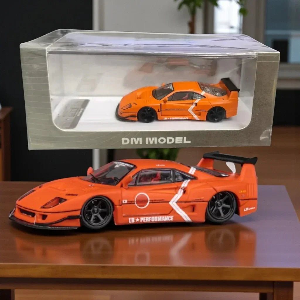 DM MODEL 1:64 Ferrari F40 LBWK Zero Fighter Orange F40 Diecast Car