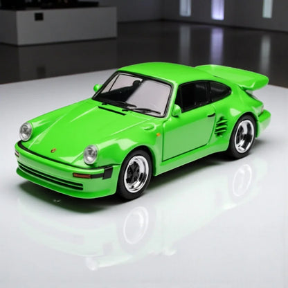 BSC 1:64 930 Black Bird Green Porsche Scale die-cast model car