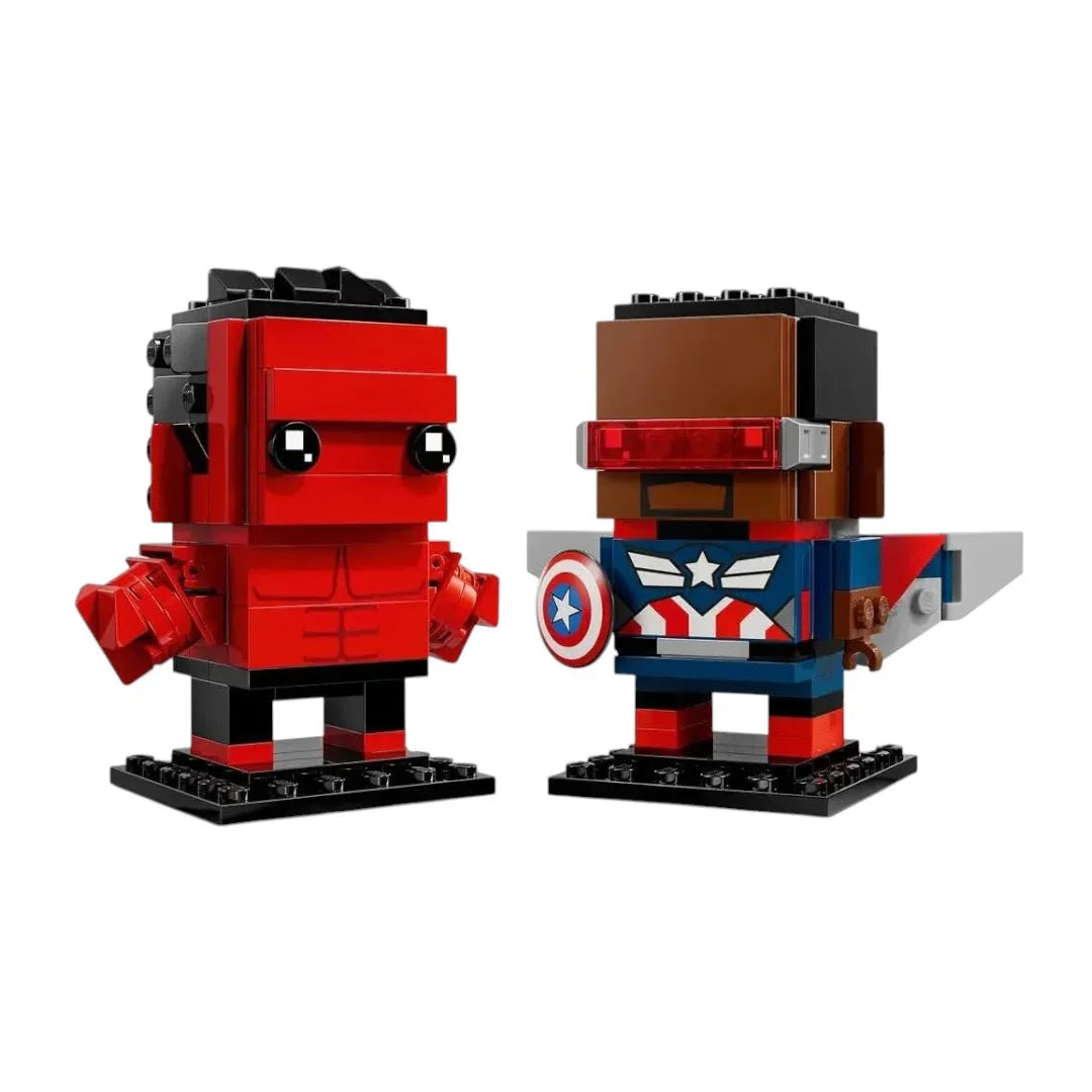 LEGO 40668 BrickHeadz Marvel Captain America & Red Hulk Figures | Buildable Super Hero Collectible Set-For Age 10+