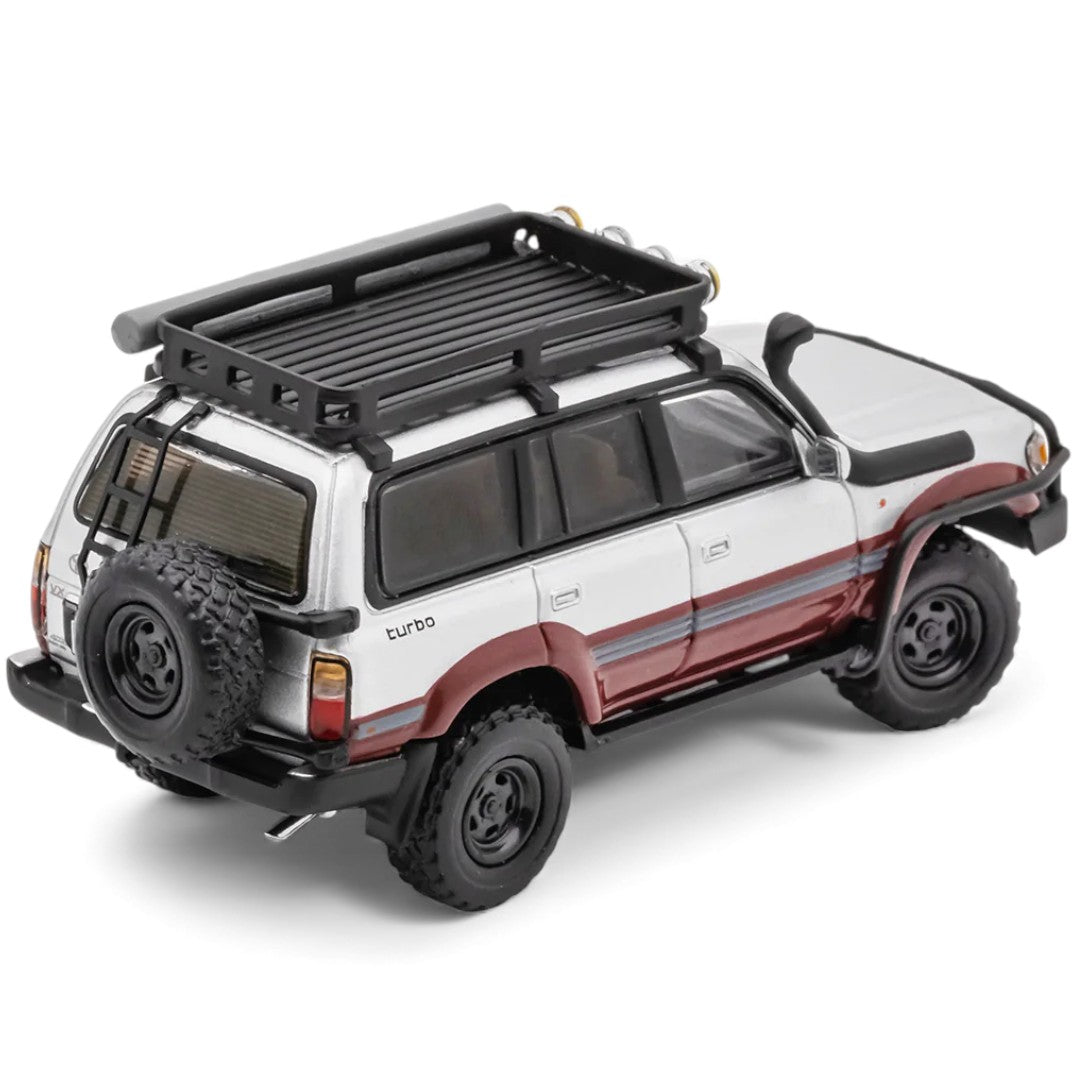 GCD 1:64 Toyota Land Cruiser 80 – LHD Silver/Red | Classic Off-Road Turbo Edition