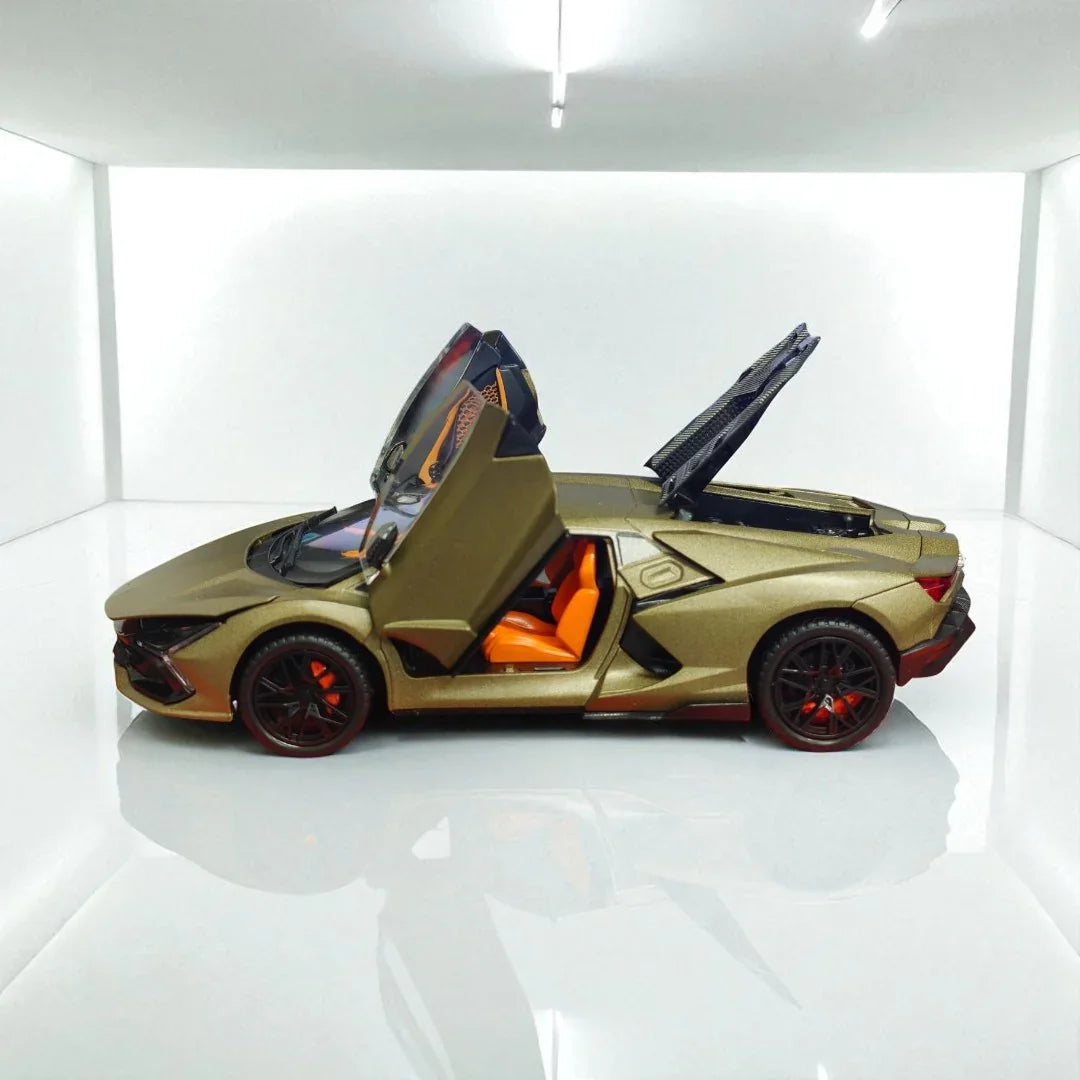 JOY JUNCTION 1:24 Lamborghini Diecast Car Model -Olive Green with openable door, pull back action light and sound (JJ263) - Jaiman Toys