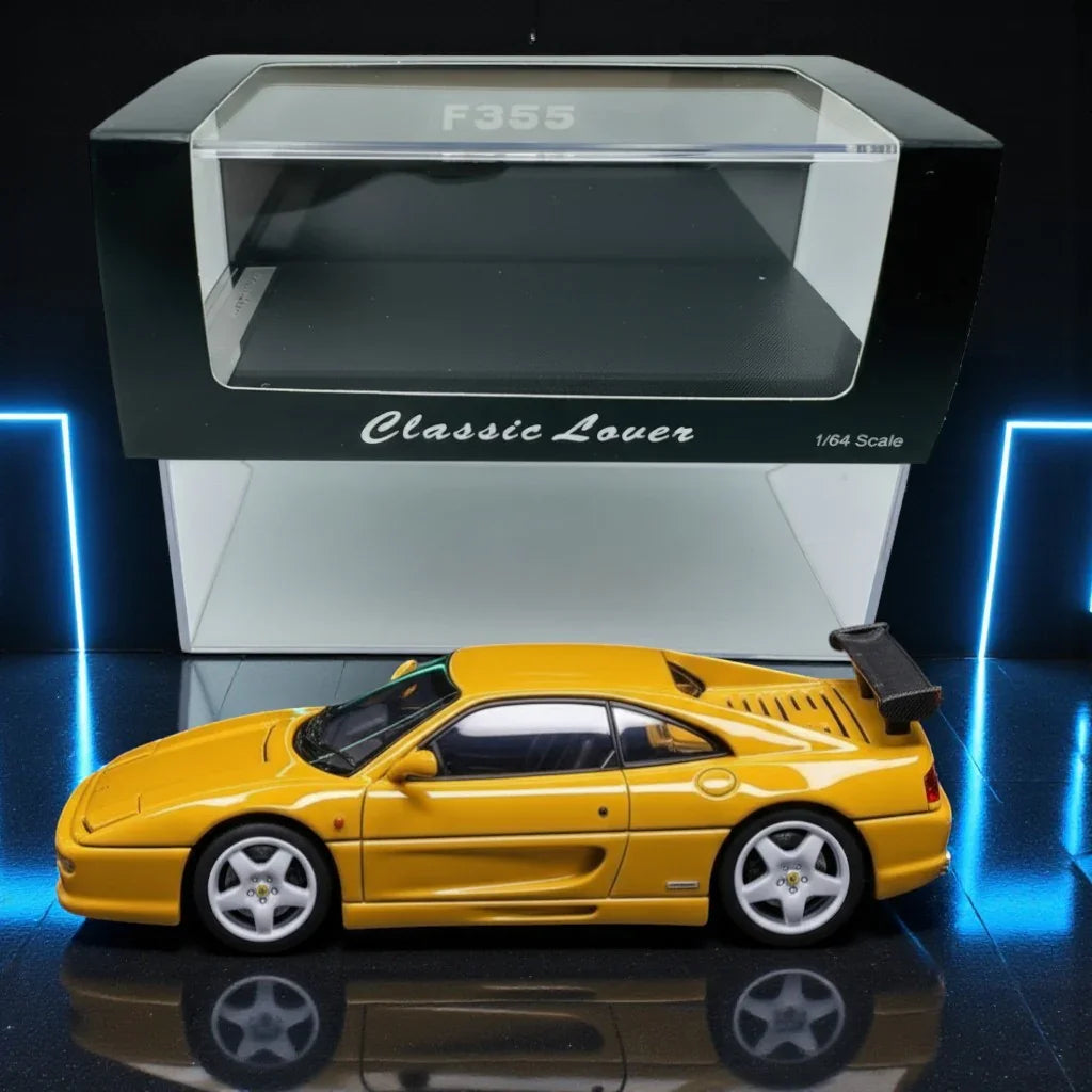 Classic Lover F355 Yellow 1:64 Scale Diecast Car Model – Collector’s Edition