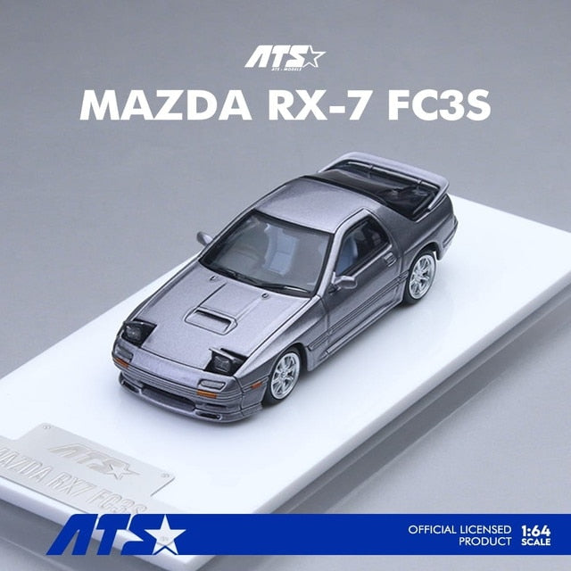 ATS 1:64 Mazda RX-7 Mk2 FC3S – Silver Grey | Retractable Headlights Diecast Model (ATS880203)