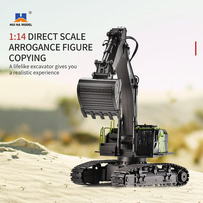 HUINA 1593 RC Excavator 1:14 Metal Alloy Engineering Crawler Tractor 2.4G Electric Remote Control Car Rc Vehicle Toy