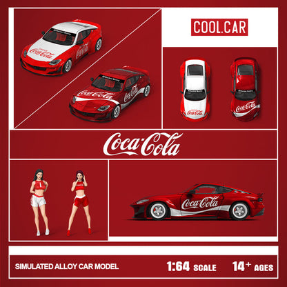 Cool Car 1:64 Nissan 400Z Coca-Cola Limited Edition Diecast Model Car | Set of 2 Variants with Figure
