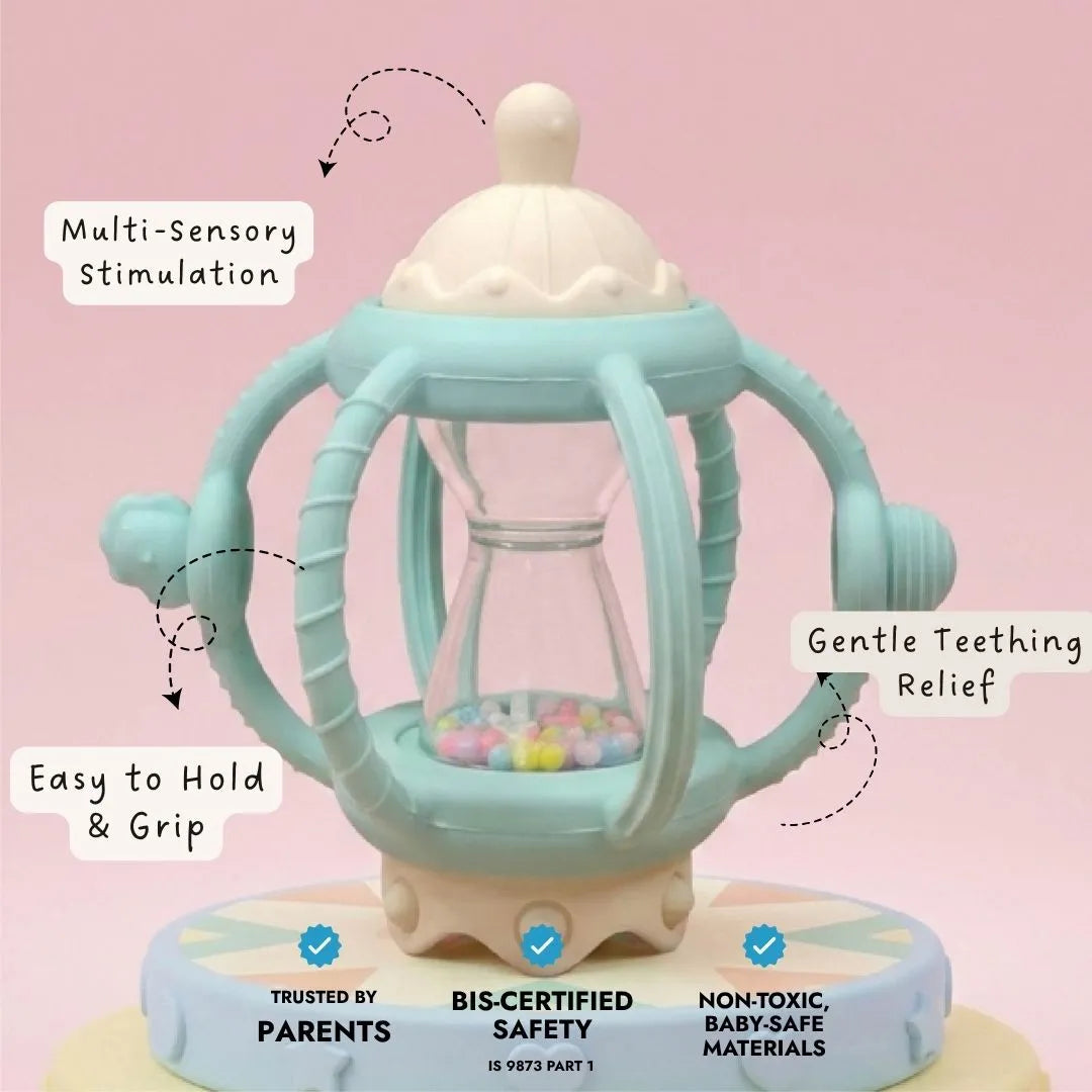 LiLLBUD 3-in-1 Grip & Rattle Teether