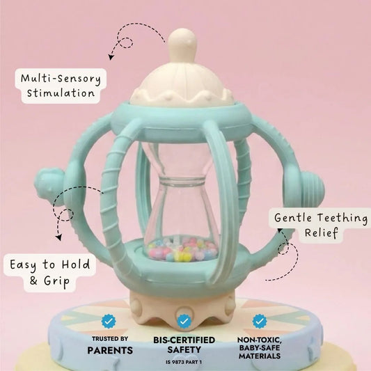 LiLLBUD 3-in-1 Grip & Rattle Teether