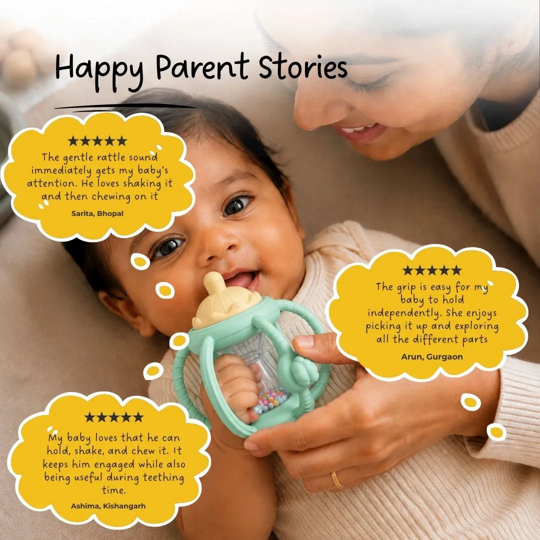 LiLLBUD 3-in-1 Grip & Rattle Teether