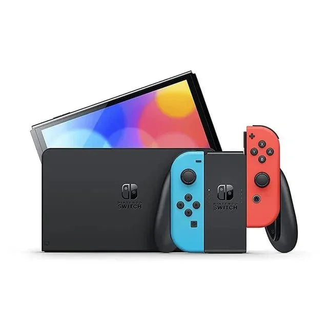 Nintendo Switch OLED model With Neon Red Neon Blue Joy-Con - Jaiman Toys