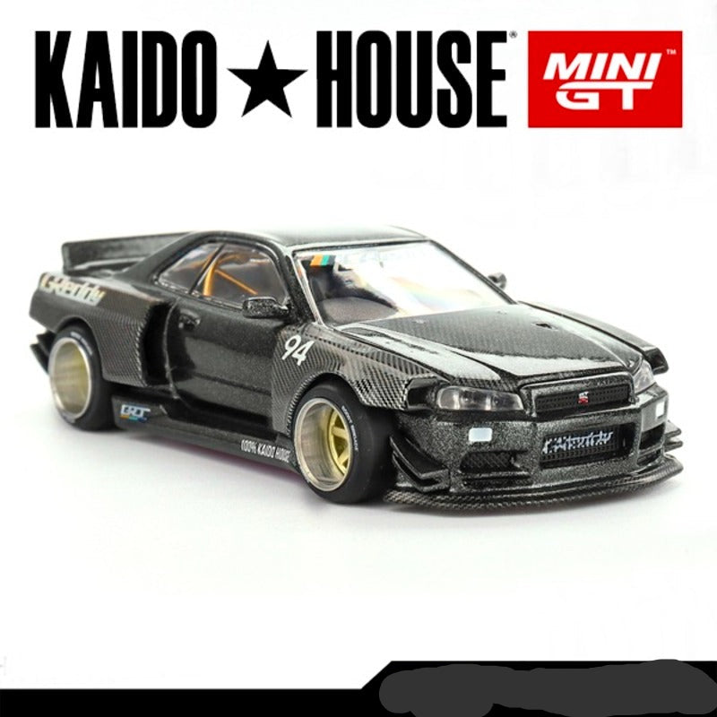 MINI GT Collector Set | Toyota Supra VeilSide Combat V-II Black + KAIDO HOUSE x MINI GT Nissan Skyline GT-R (R34) Kaido Works GReddy V2 Chase Edition | Premium 1:64 Diecast Model Cars