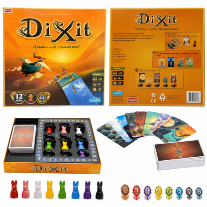 Funskool Dixit Family Board Game | Award-Winning Storytelling Card Game for Kids & Adults | 3-8 Players | Creative Imagination Game | Ages 14+