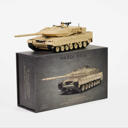 Massdi 1:64 Leopard 2A6 Aging Version Sand Diecast Tank Model | Premium Military Collectible Armored Vehicle
