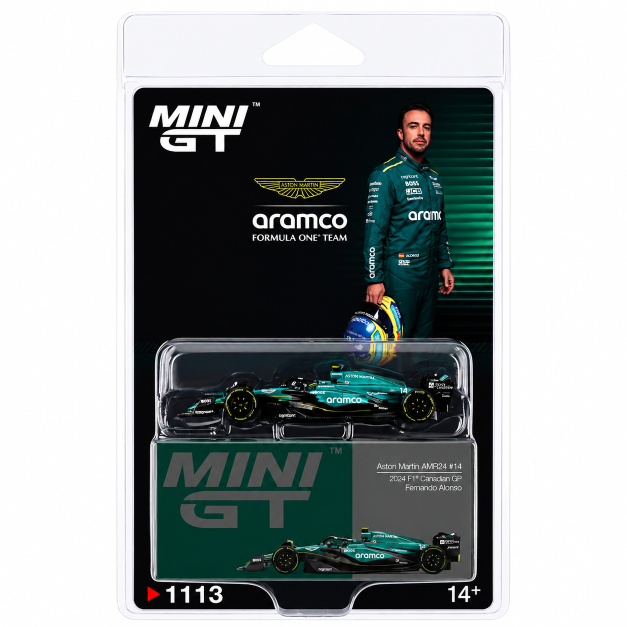MINI GT 1:64 (Blister Pack) Aston Martin AMR24 #14 Fernando Alonso