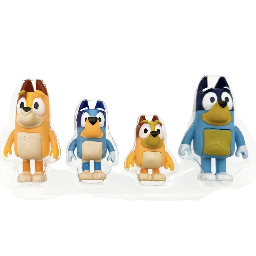 Bluey & Friends 4-Pack Figure Set – Chilli, Bluey, Bingo & Bandit | Official Collectible Toy Figures (3+ Years)