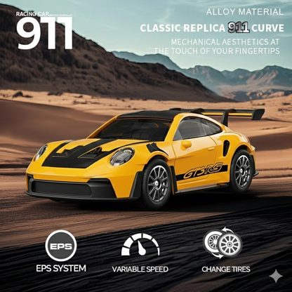 Hstar 1:43 RC Drift Car  2.4GHz 4WD Alloy 20 km/h High-Speed RC Racing Car with Gyro – (Yellow)