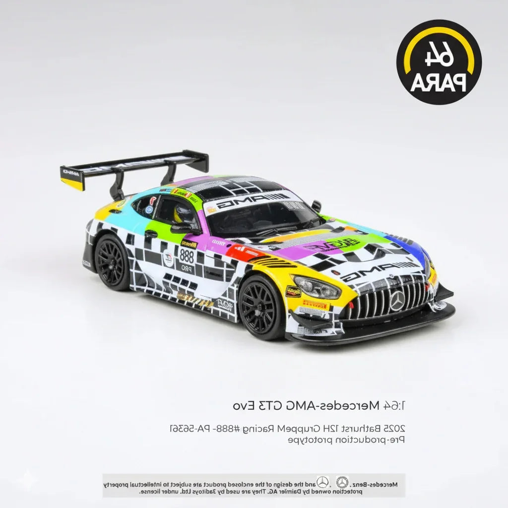 Para64 Mercedes-AMG GT3 2025 Bathurst 12H GruppeM Racing #888 – 1:64 Scale Diecast Model Car