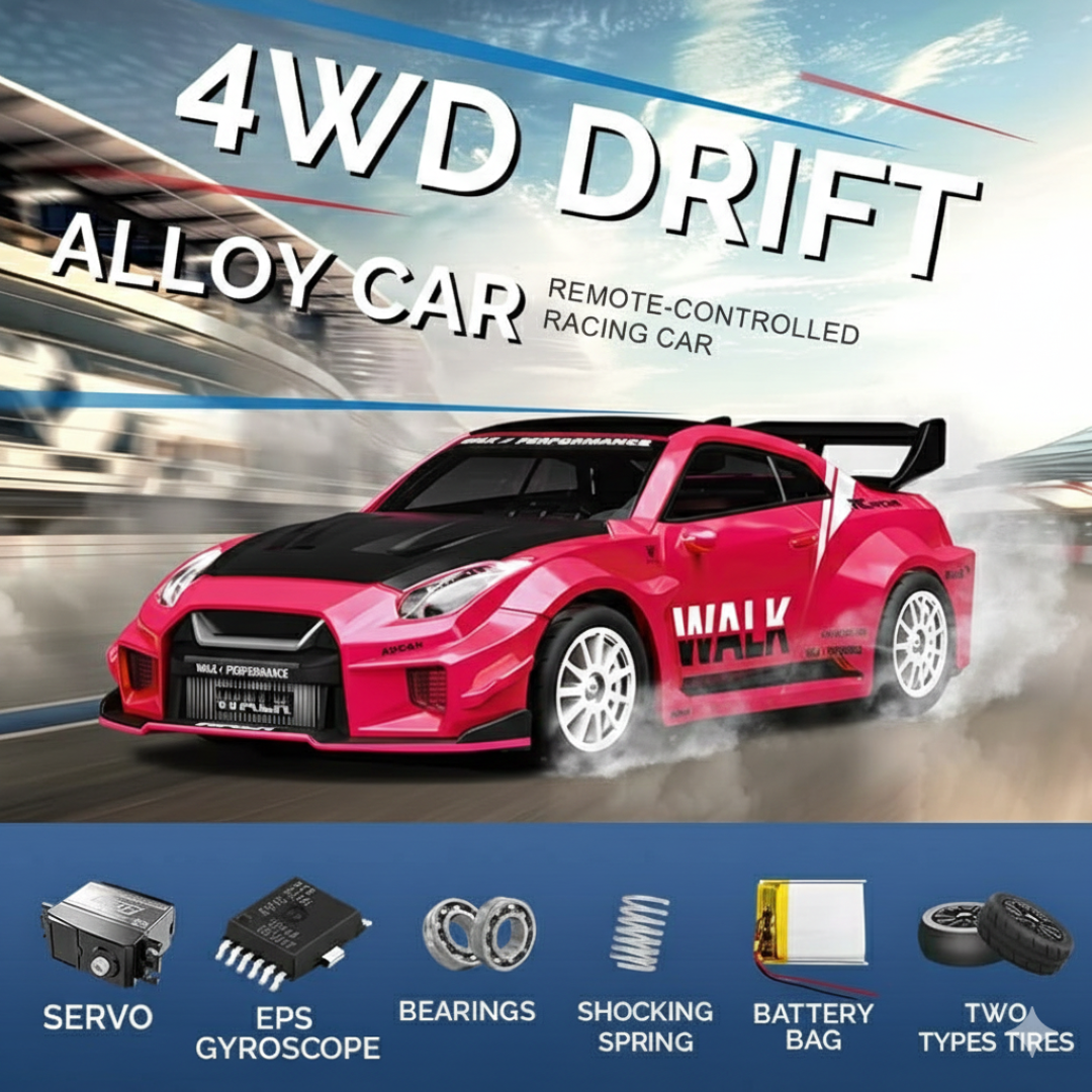 Hstar 1:43 RC Drift Car 2.4GHz 4WD Alloy 20 km/h High-Speed RC Racing Car with Gyro