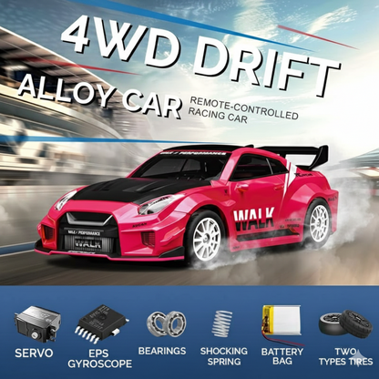 Hstar 1:43 RC Drift Car 2.4GHz 4WD Alloy 20 km/h High-Speed RC Racing Car with Gyro