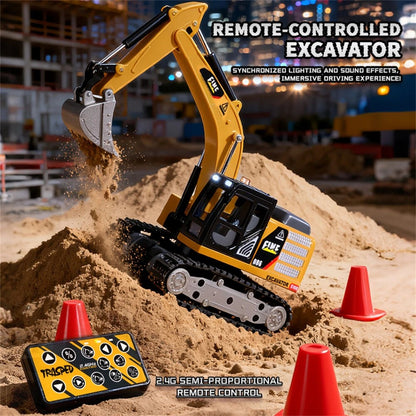 TRASPED HG4-413 1:64 Scale Mini RC Excavator | Alloy Bucket | 270° Rotation | App Control | Lights & Sound