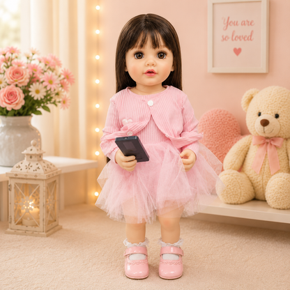 Interactive AI Baby Doll Bella Blossom with Remote Control, Story Book, Shoes & Sound Features | Talking Doll with Songs, Stories & Learning Fun | Pink Dress | Gift for Kids 3+ Years