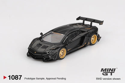 Mini GT 1:64 LB★WORKS Lamborghini Aventador Matte Black + Subaru Impreza WRC97 #1 Norisbank Livery Diecast Car (Blister Pack) – Limited Edition Collectible Models