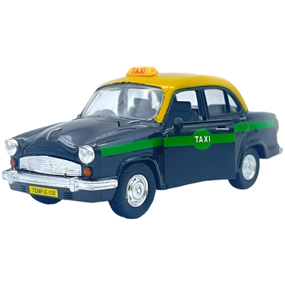 Centy Wheel Force Ambassador Taxi Pull Back Action Die-Cast Toy Car with Openable Doors | Classic Taxi Model for Kids | 3+ Years | BGX