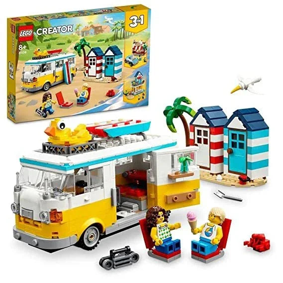 LEGO Creator Beach Camper Van 31138 Building Toy Set (556 Pieces) - Jaiman Toys