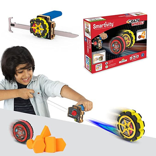 Smartivity Crazy Wheels STEM DIY Fun Toys | Spin Speed - 1800 RPM | Fast Speed,