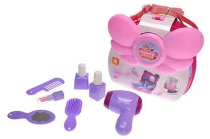 Mini Fashion Dresser Suitcase for Kids with Sound | Makeup & Beauty Play Set (Pink)