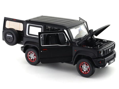 MSZ 1:18 Suzuki Jimny 2018 Black Die-Cast Model Car with Pull-Back Action & Openable Parts